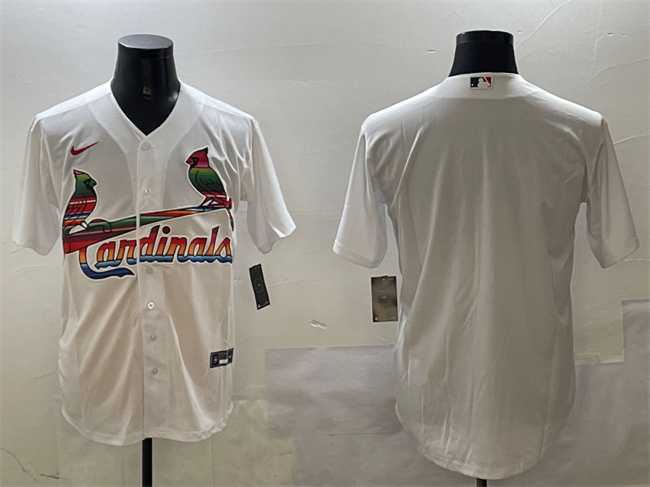 Mens St. Louis Cardinals Blank White Cool Base Stitched Jersey